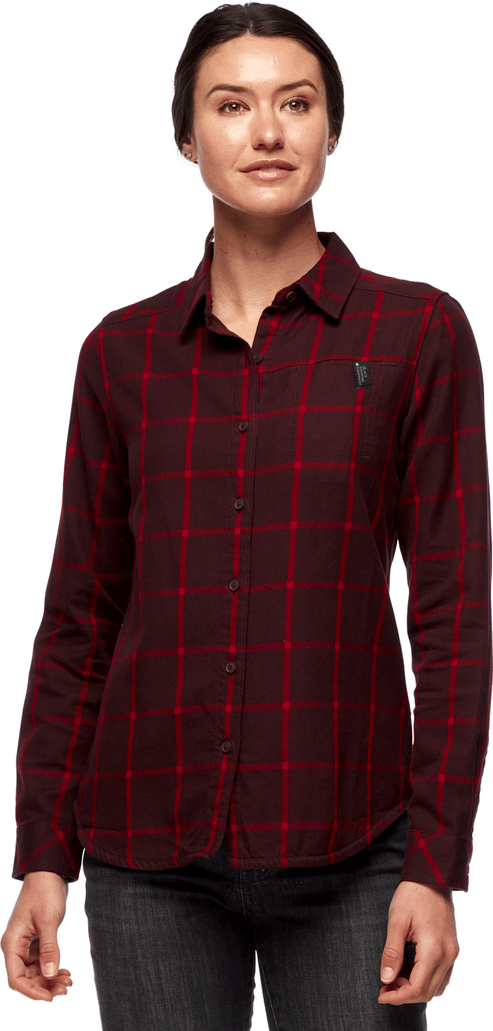 Black Diamond Women's Serenity Flanell Shirt Bordeaux/Vermilion Plaid Black Diamond