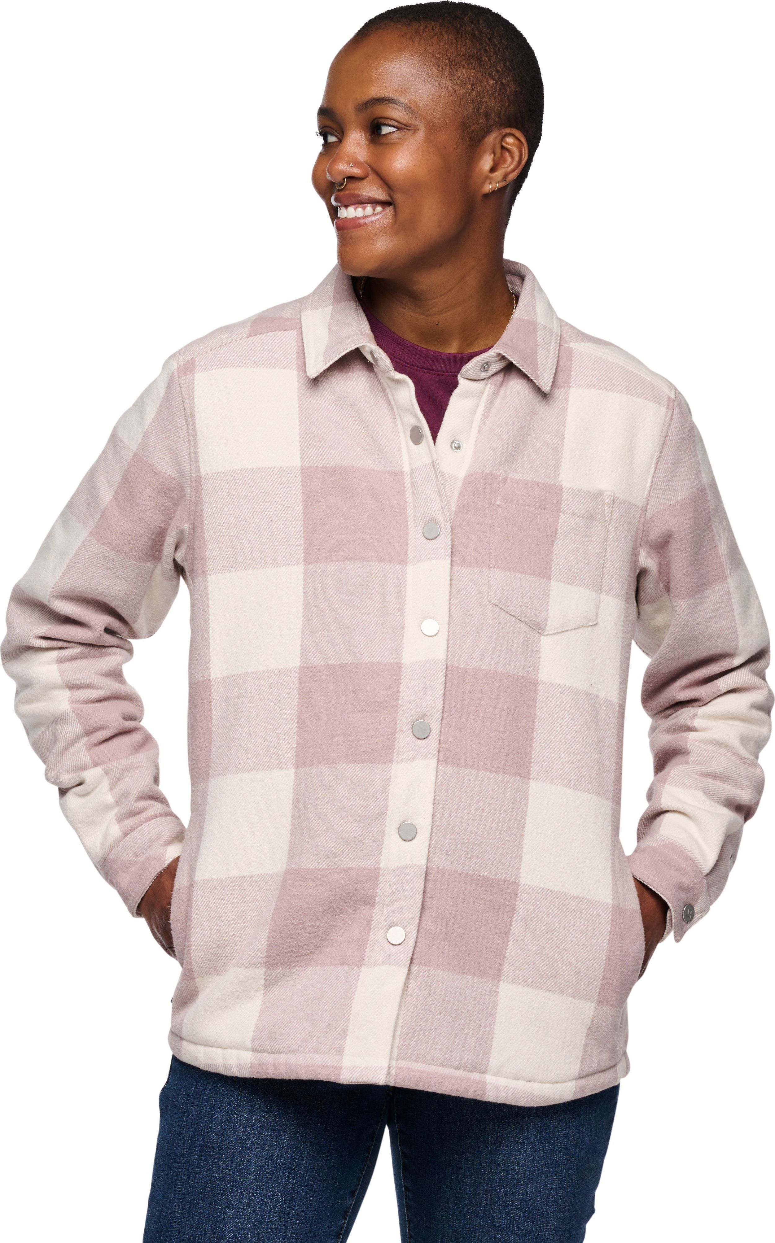 Women’s Project Lined Flannel Shirt Pale Mauve-Off White Plaid