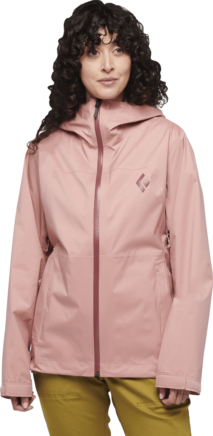 Black Diamond Women's StormLine Stretch Rain Shell Jacket Chalk Pink Black Diamond