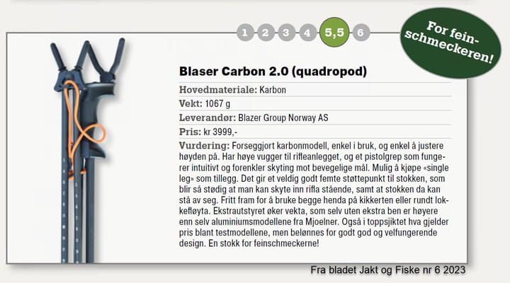 Blaser Blaser Carbon Shooting Stick 2.0 Skytestokk I Karbon For Feinsmeckeren Black Blaser