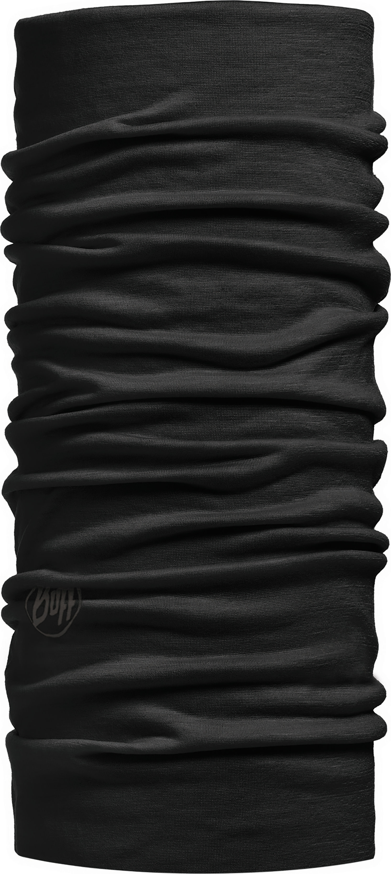 Buff Lightweight Merino Wool Tubular Solid Black