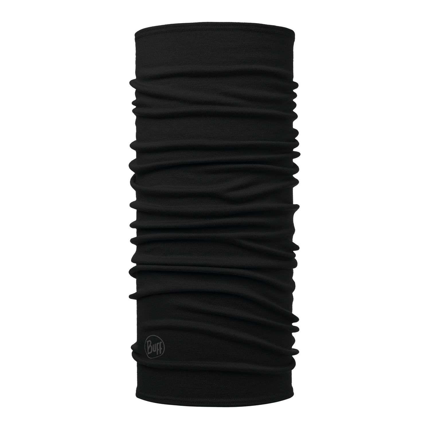 Buff Midweight Merino Wool Tubular Solid Black