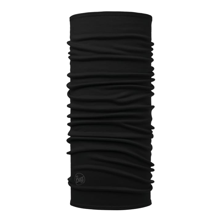 Buff Midweight Merino Wool Tubular Solid Black Buff