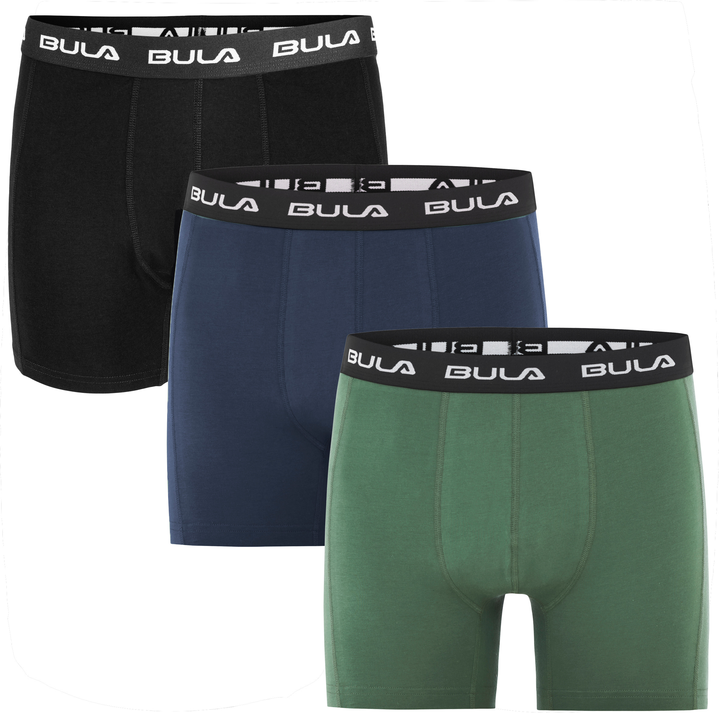 Bula Men’s Frame 3pk Boxers Ivy/Black/Navy