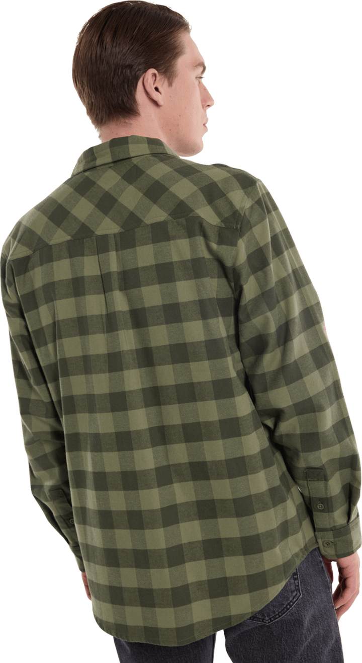 Burton Men's Favorite Long Sleeve Flannel Forest Moss Buffalo Plaid Burton