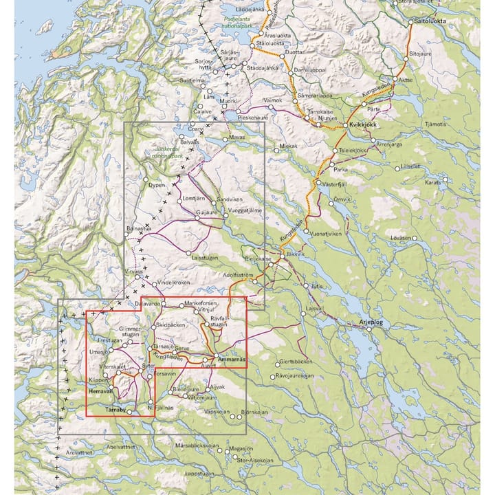 Calazo förlag Ammarnäs - Hemavan 1:50.000 NoColour Calazo förlag