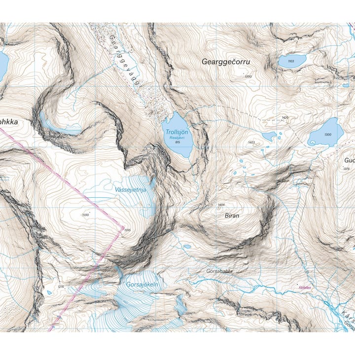 Calazo förlag Högalpin Karta Abisko & Riksgränsen Nocolour Calazo förlag