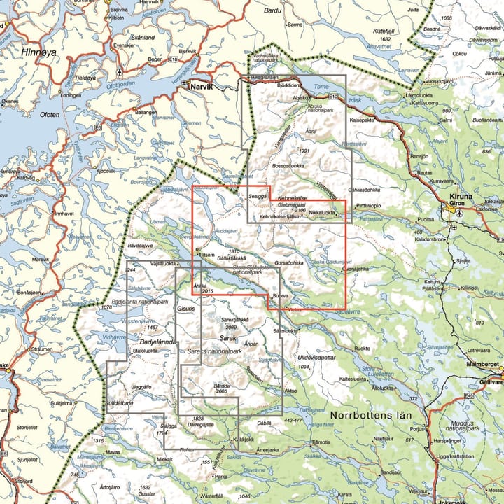 Calazo förlag Nikkaluokta, Ritsem & Vakkotavare 1:50.000 NoColour Calazo förlag