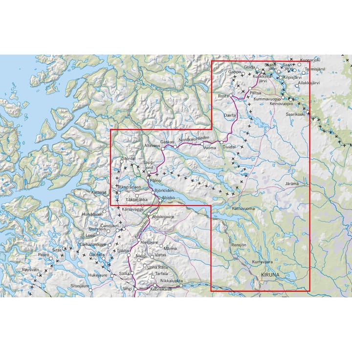 Calazo förlag Treriksröset, Abisko & Kiruna 1:100.000 NoColour Calazo förlag