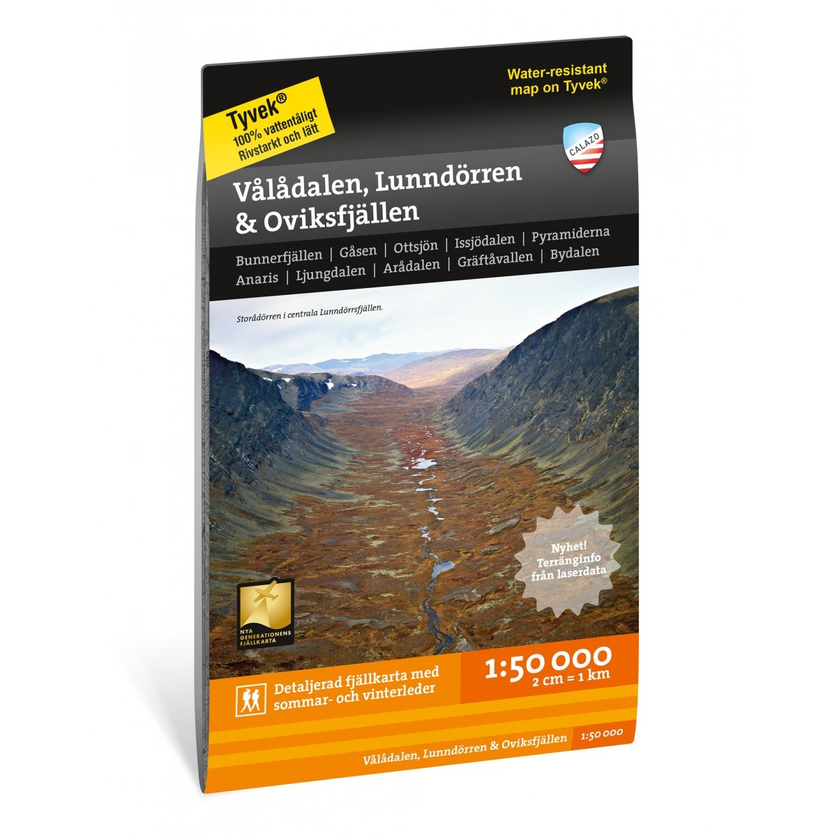 Calazo förlag Vålådalen Lunndörren & Oviksfjällen 1:50.000 NoColour