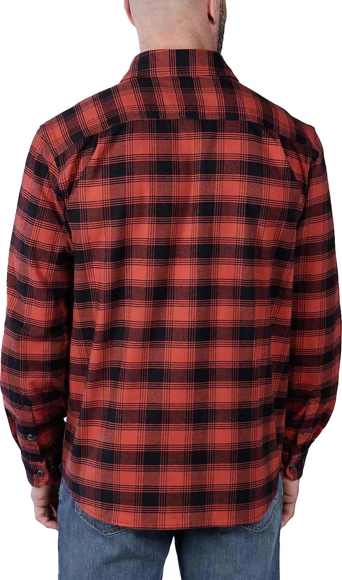 Men's Flannel Fleece Lined Hooded Shirt Jacket Black