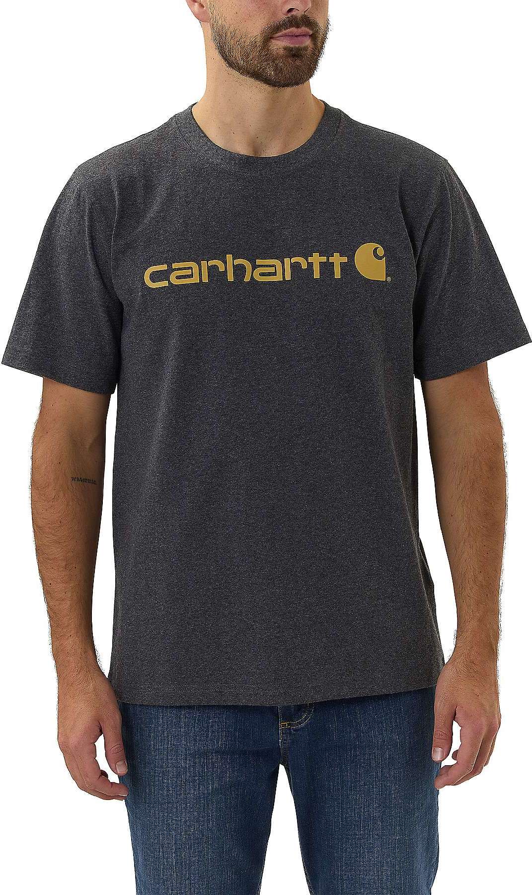 Carhartt Men’s Core Logo T-Shirt Short Sleeve Carbon Heather