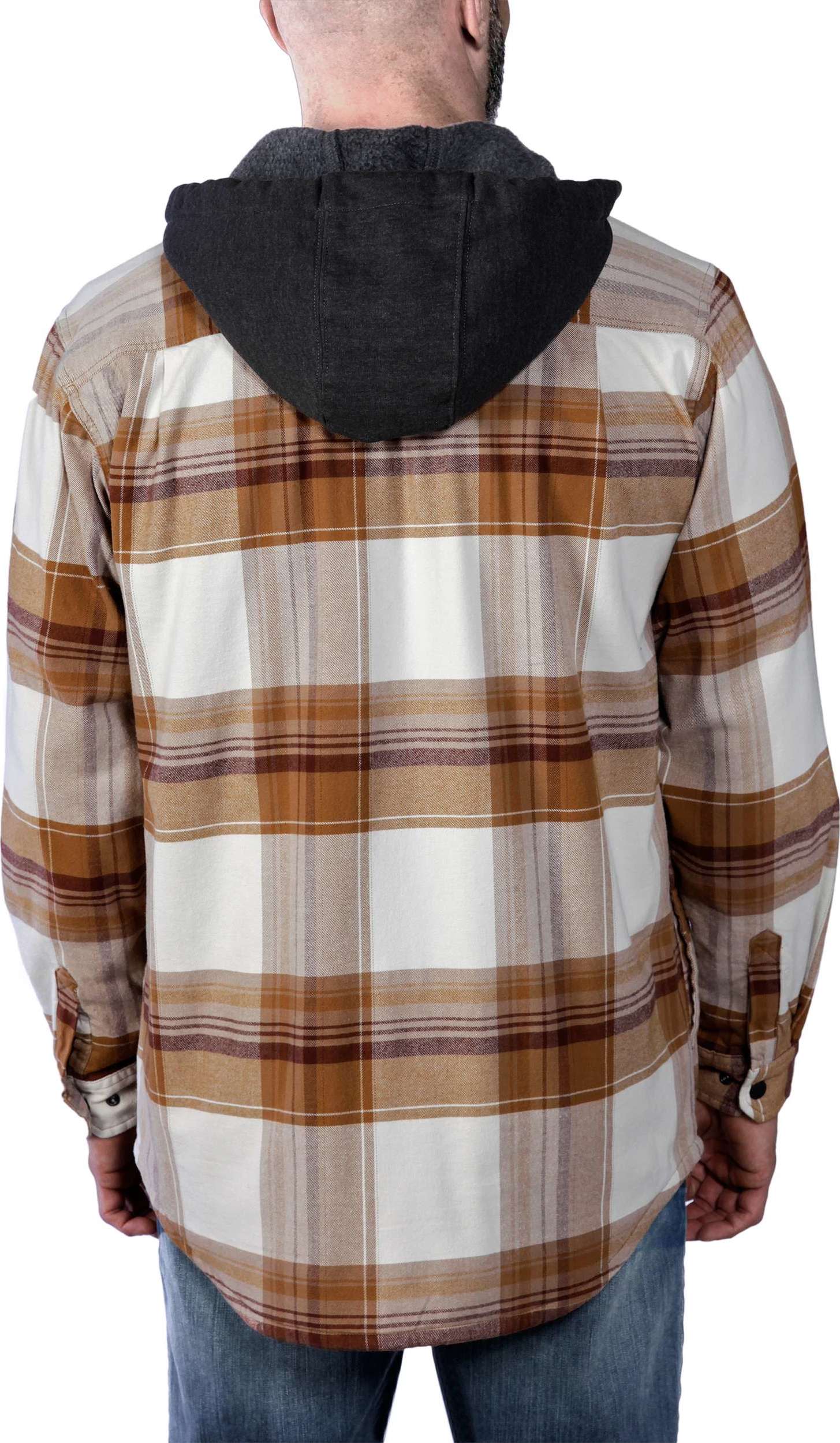 Carhartt Men’s Flannel Fleece Lined Hooded Shirt Jacket Carhartt® Brown