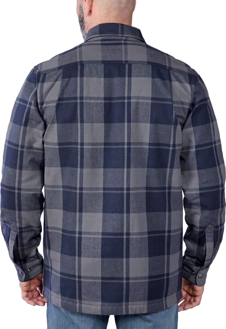 Men's Flannel Fleece Lined Hooded Shirt Jacket Black