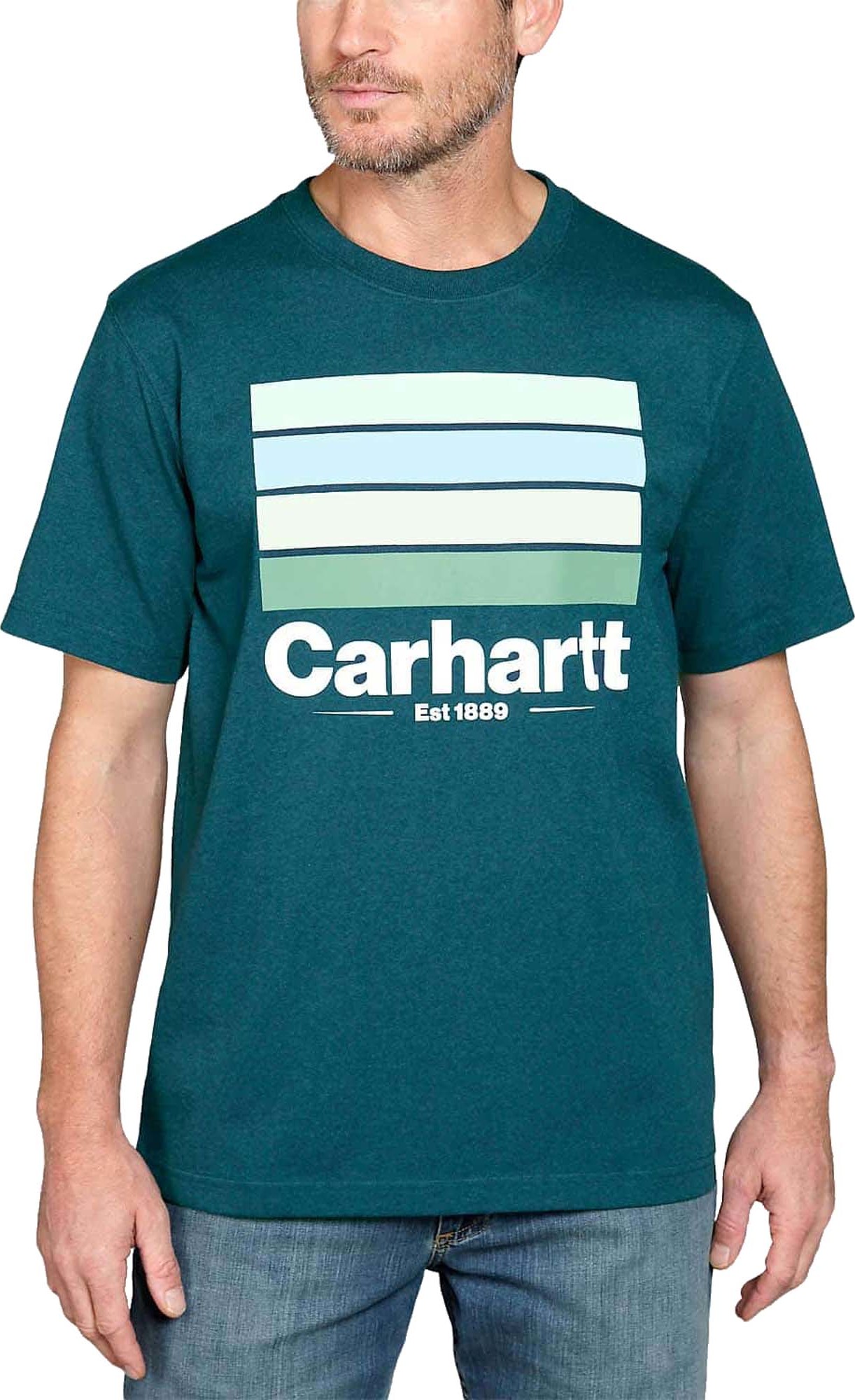 Carhartt Men’s Line Graphic Short Sleeve T-Shirt Night Blue Heather