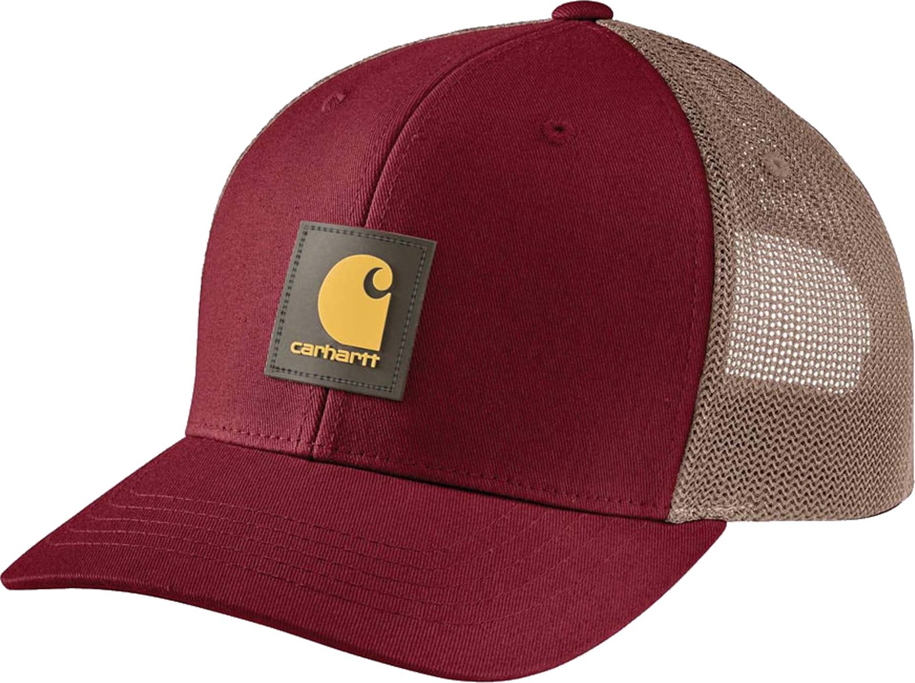 Carhartt Twill Mesh-Back Logo Patch Cap Red Carnation