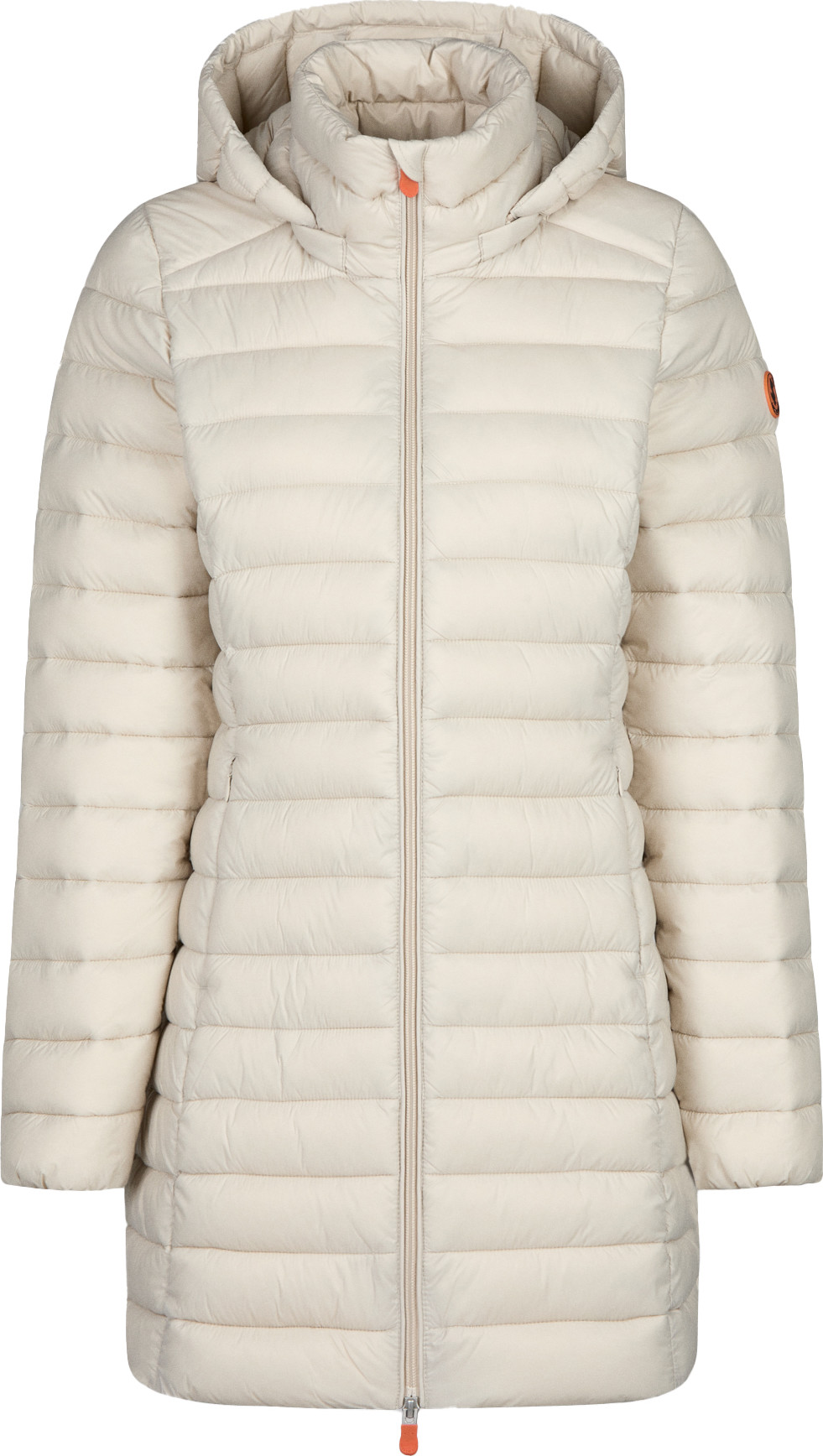 Save the Duck Women’s Long Animal Free Puffer Jacket Carol Rainy Beige