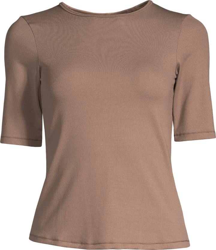 Casall Women's Rib Tee Taupe Brown Casall