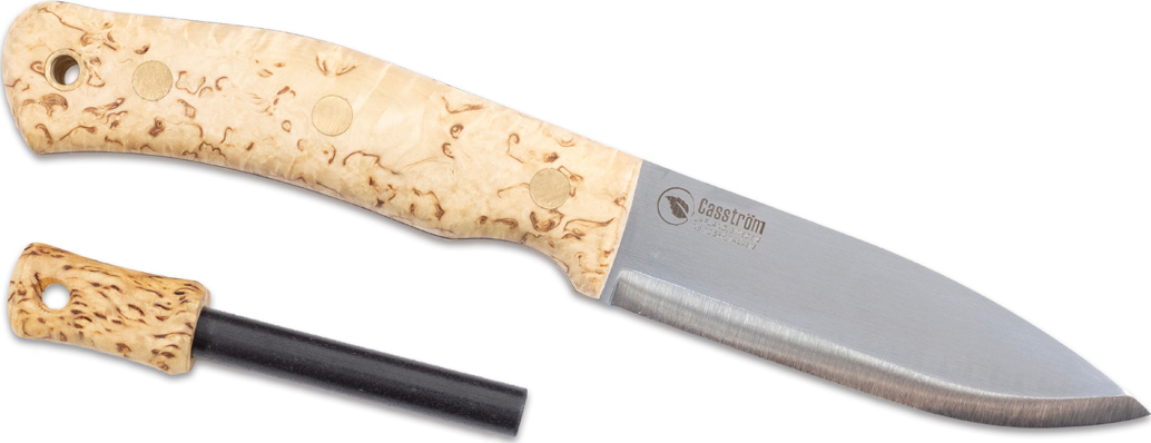 Casström No.10 Swedish Forest Knife Curly Birch With Fire Steel Stainless Curly Birch