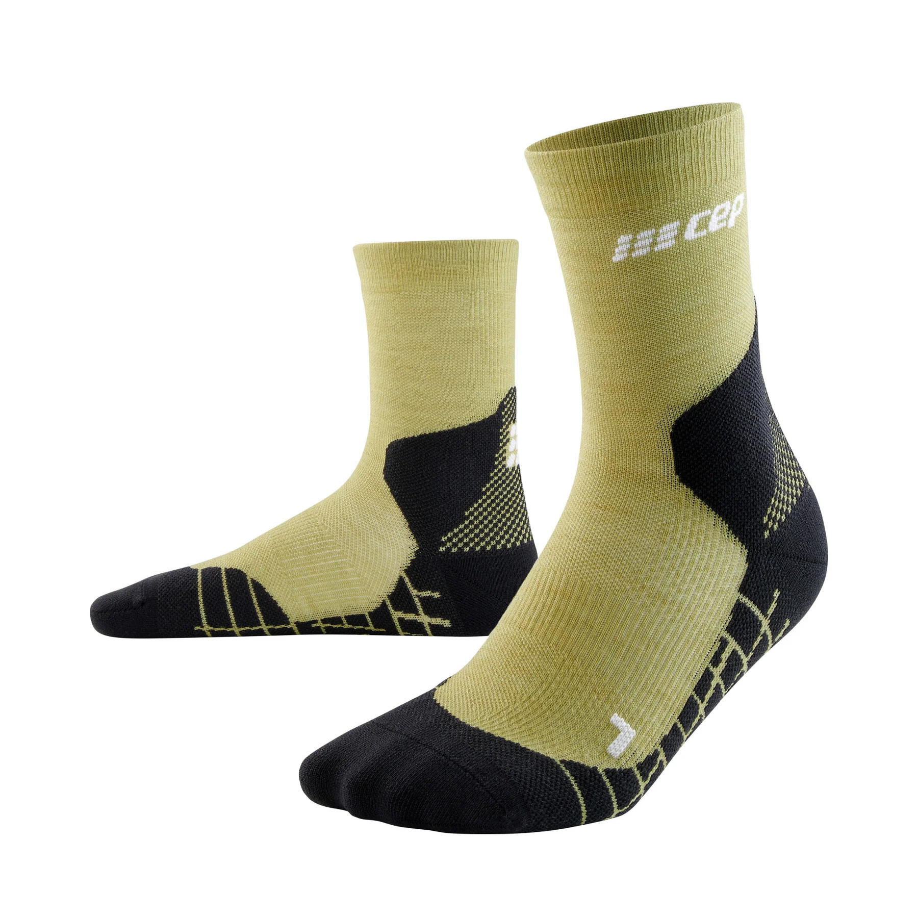 CEP Men’s Hiking Light Merino Mid Cut Compression Socks Light Olive