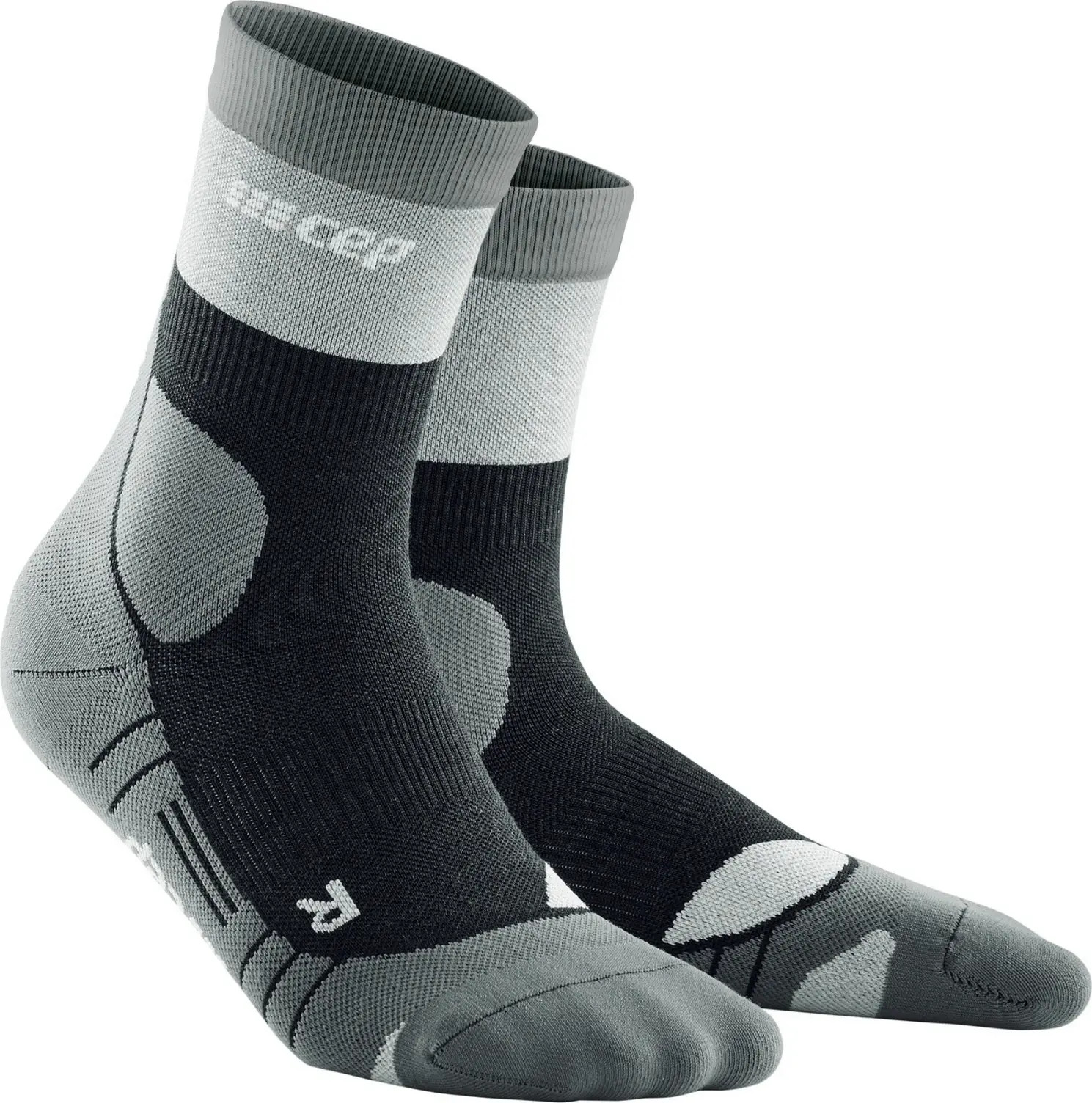 Women's Hiking Light Merino Mid-Cut Socks Stonegrey/Grey