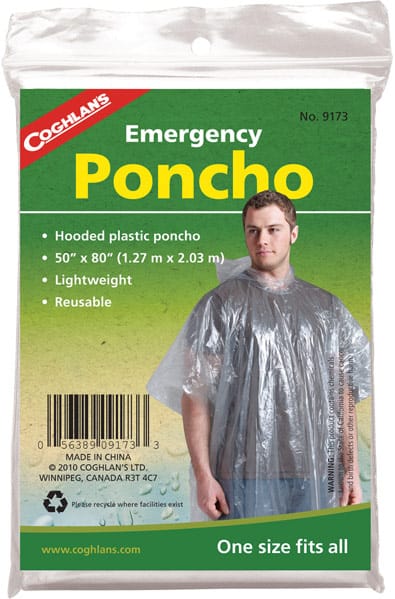 Coghlan's Emergency Poncho Clear Clear Coghlan's