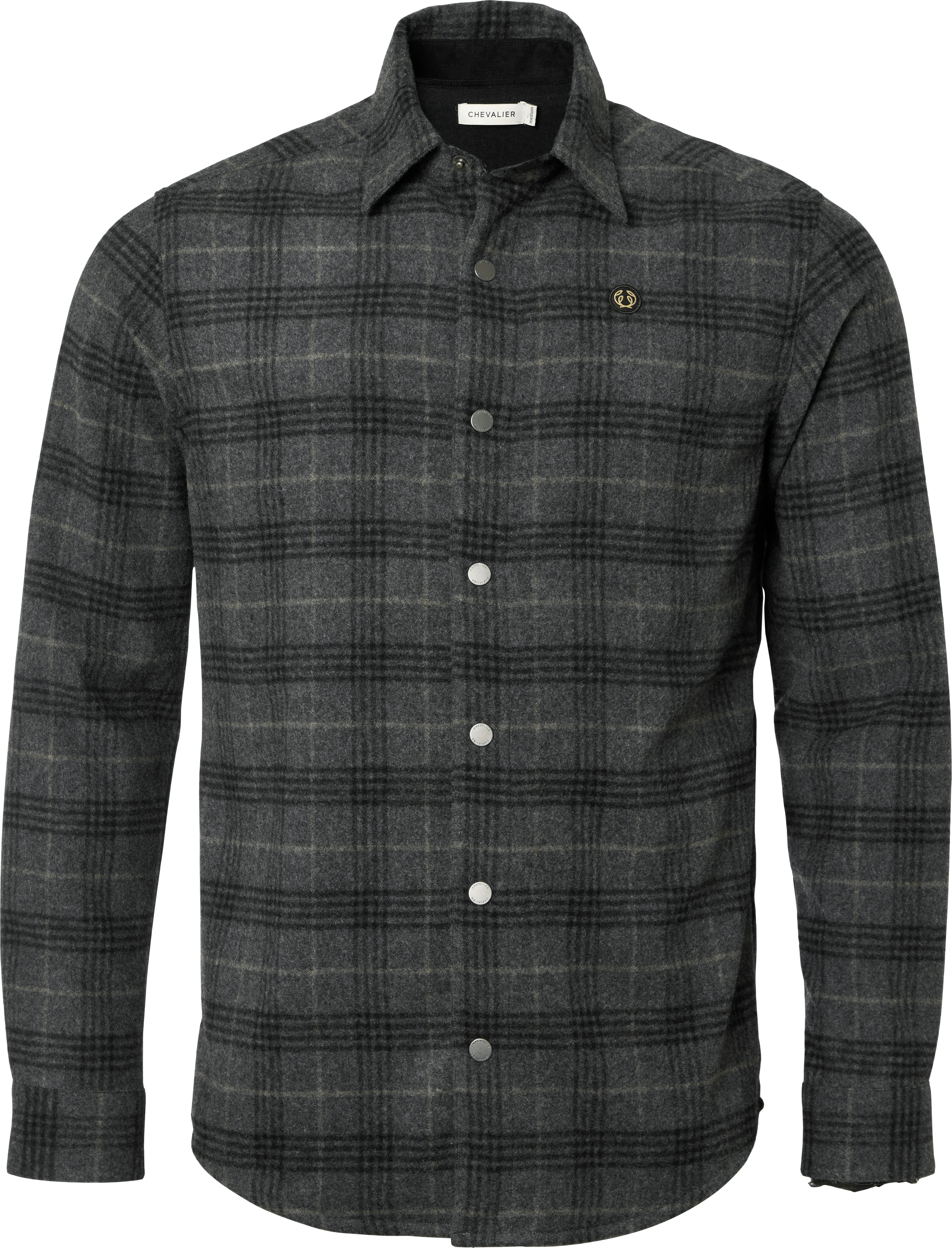 Chevalier Men’s Champ Wool Overshirt Iron Checked