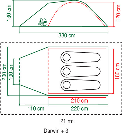 Coleman Tent Darwin 3+ Grey/Green