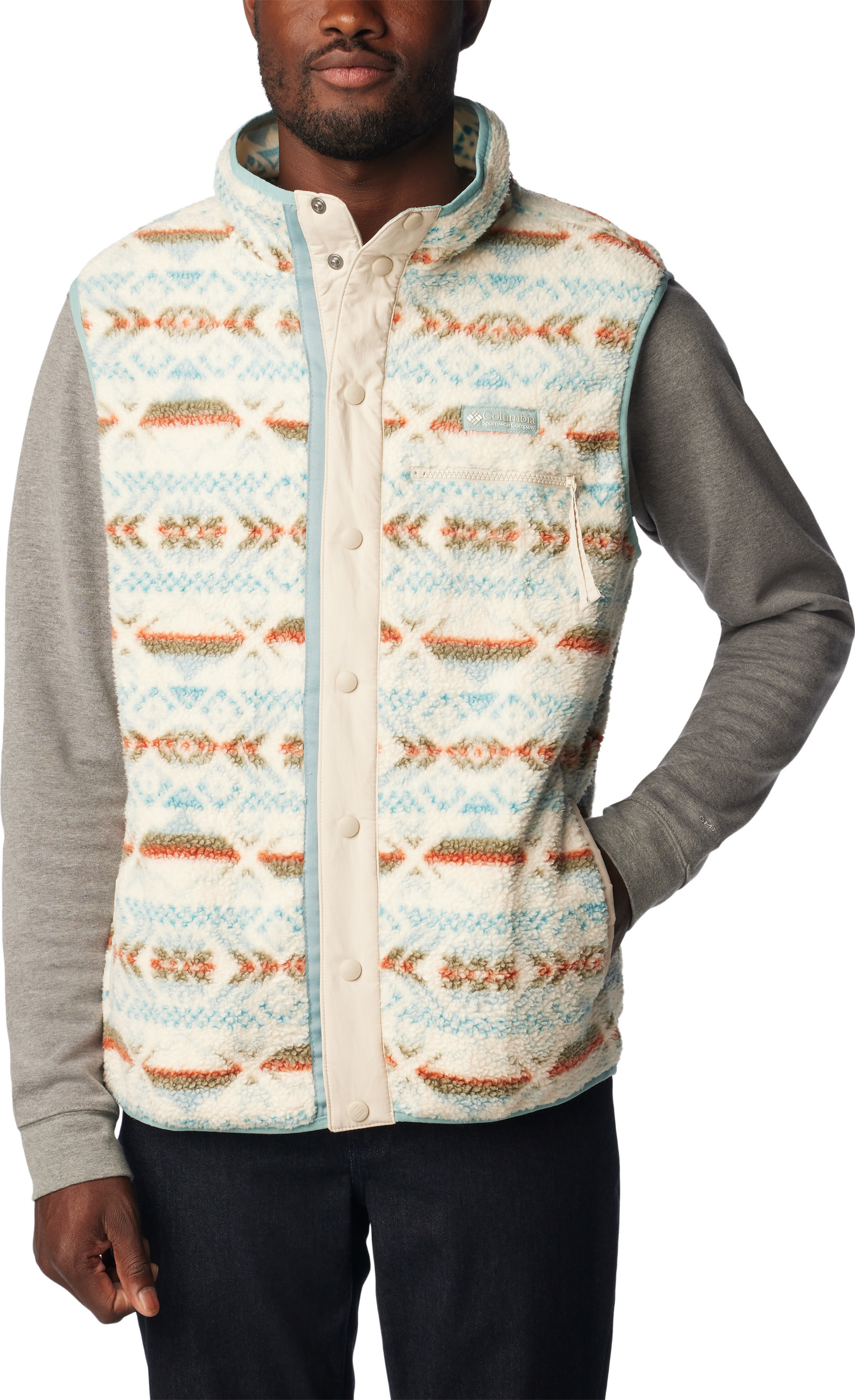 Men’s Helvetia Vest Stone Blue Checkered Peaks