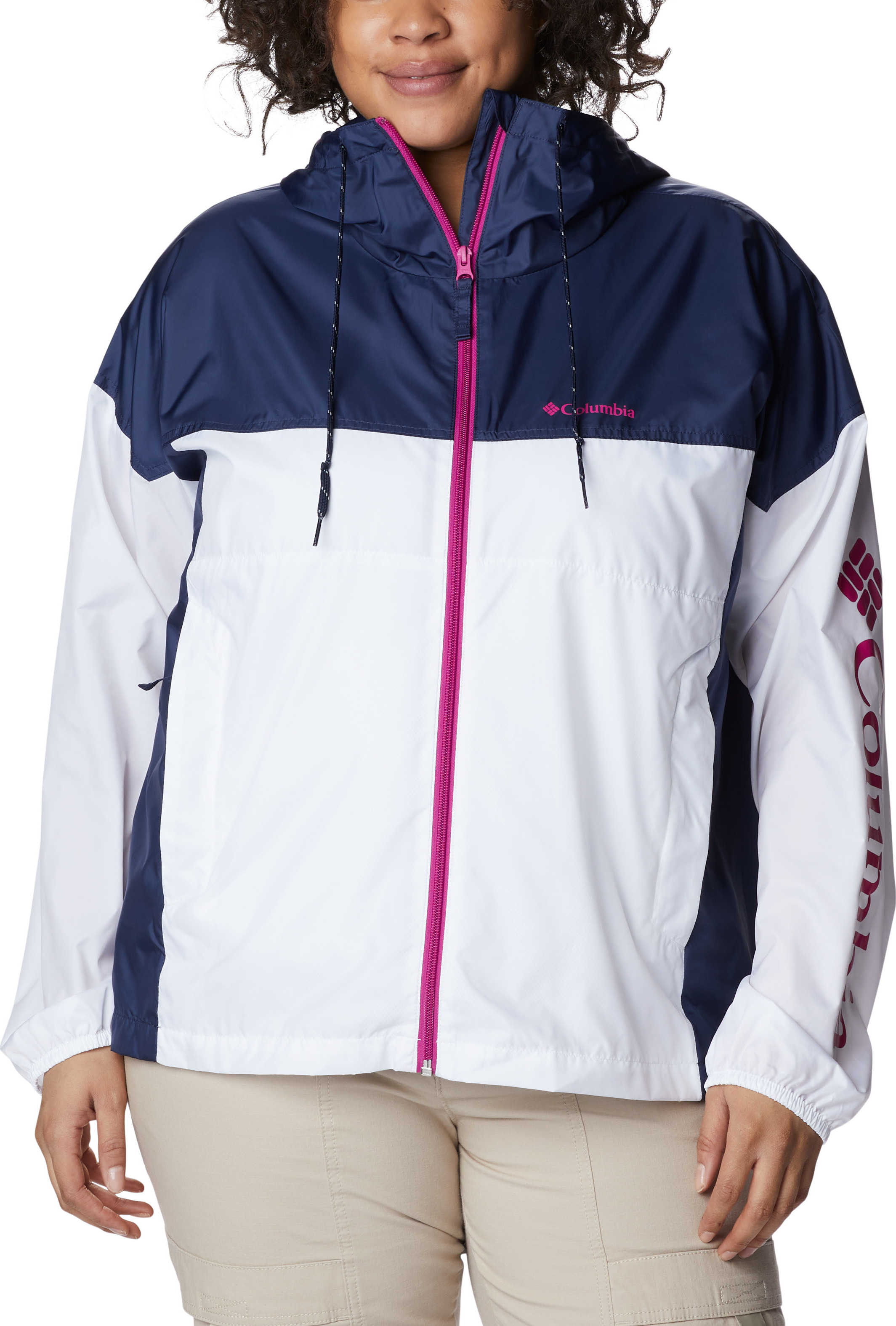 Columbia Women’s Flash Challenger Novelty Windbreaker Jacket White Nocturnal