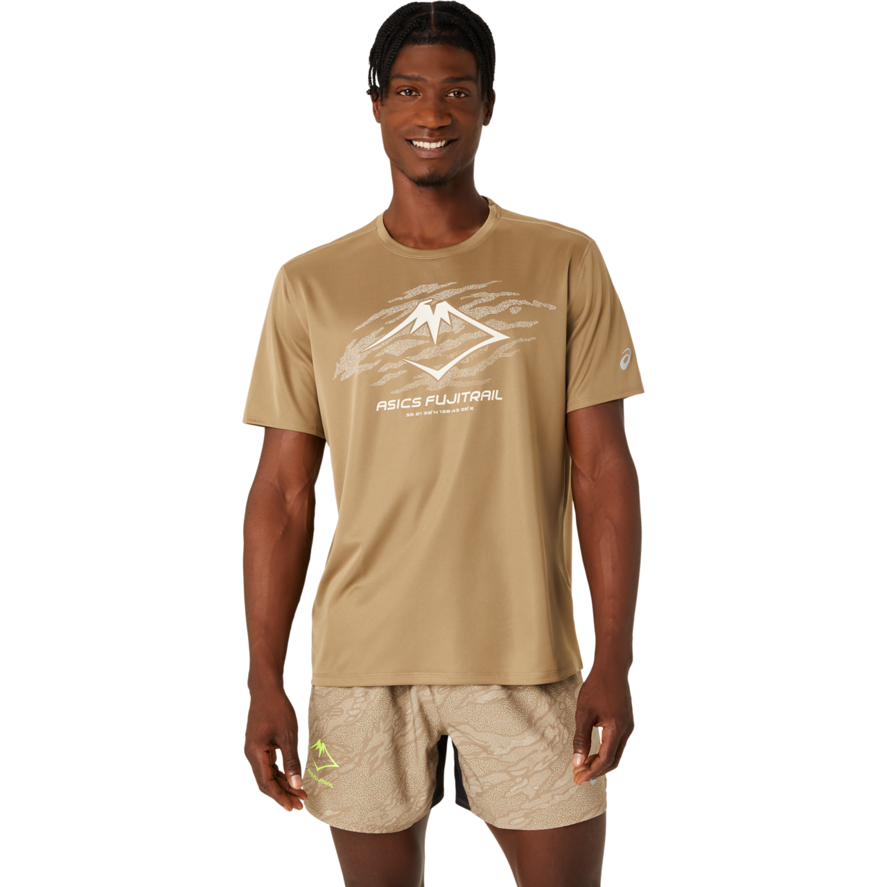 Asics Men’s Fujitrail Logo Short Sleeve Top Pepper/Feather Grey/Oatmeal