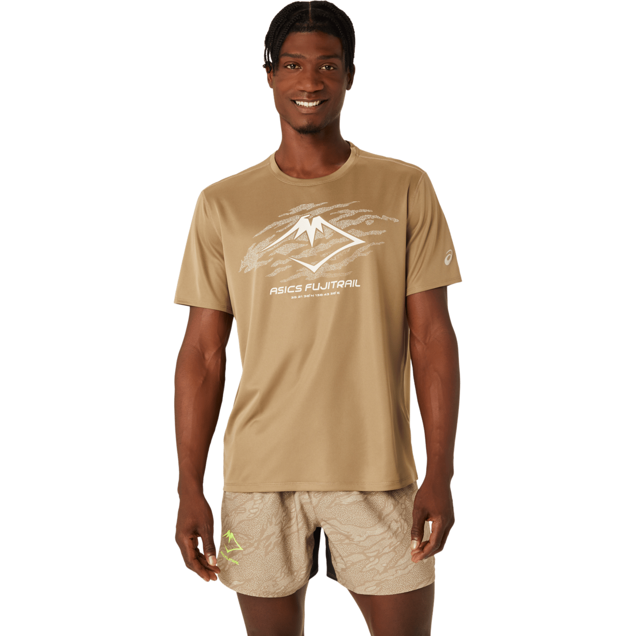 Asics Men's Fujitrail Logo Short Sleeve Top Pepper/Feather Grey/Oatmeal