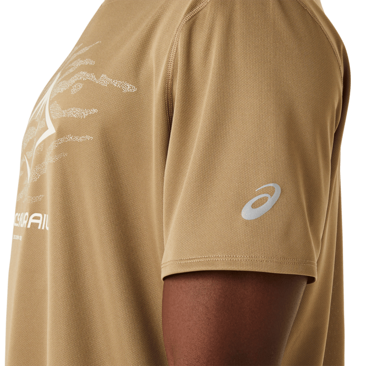 Asics Men's Fujitrail Logo Short Sleeve Top Pepper/Feather Grey/Oatmeal Asics