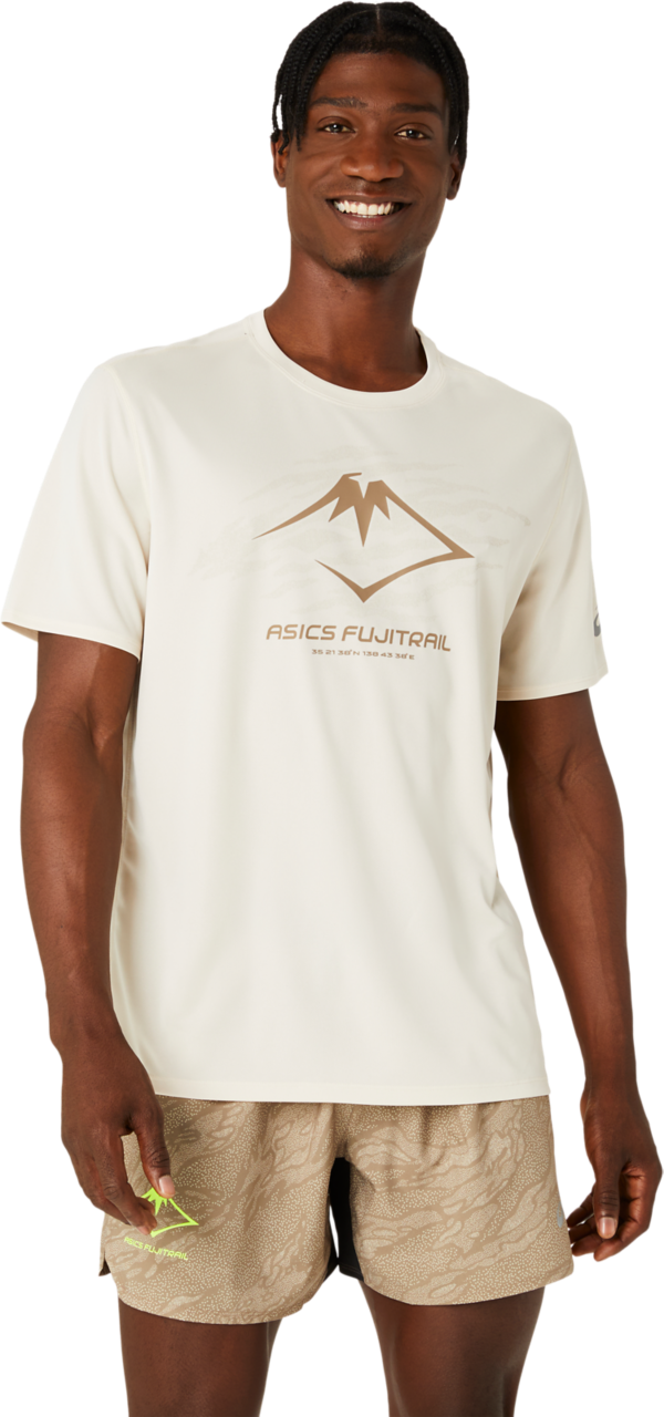 Asics Men’s Fujitrail Logo Short Sleeve Top Oatmeal/Feather Grey/Pepper