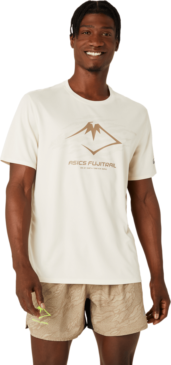 Asics Men's Fujitrail Logo Short Sleeve Top Oatmeal/Feather Grey/Pepper Asics