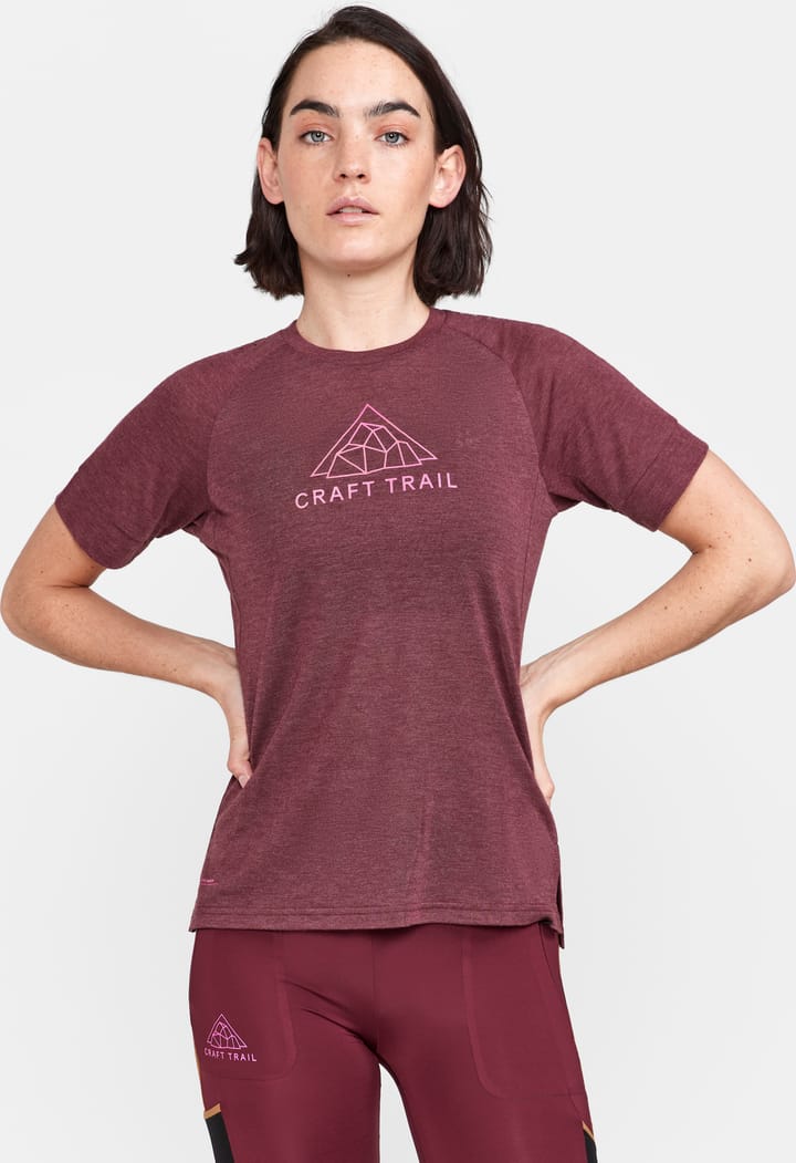 Craft Women's Advance Trail Wool Short Sleeve Tee Punsch/Melange Craft