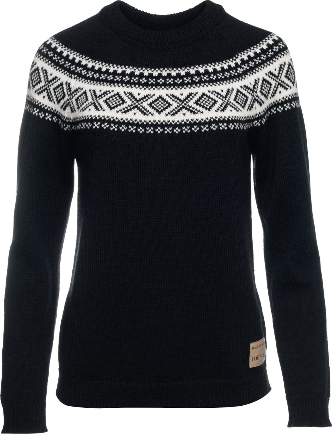 Dale of Norway Women’s Vågsøy Wool Sweater Black Offwhite