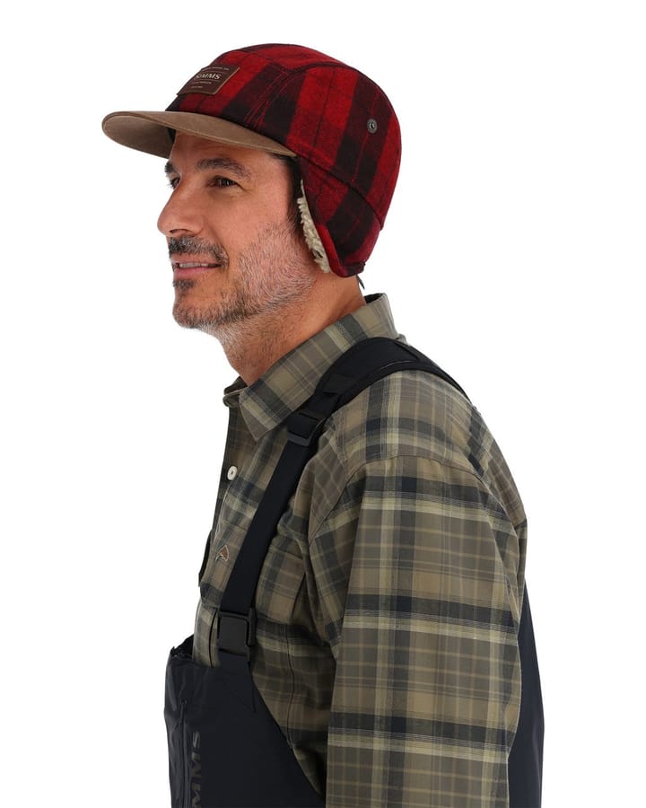 Simms Simms Coldweather Cap Red Buffalo Plaid Simms