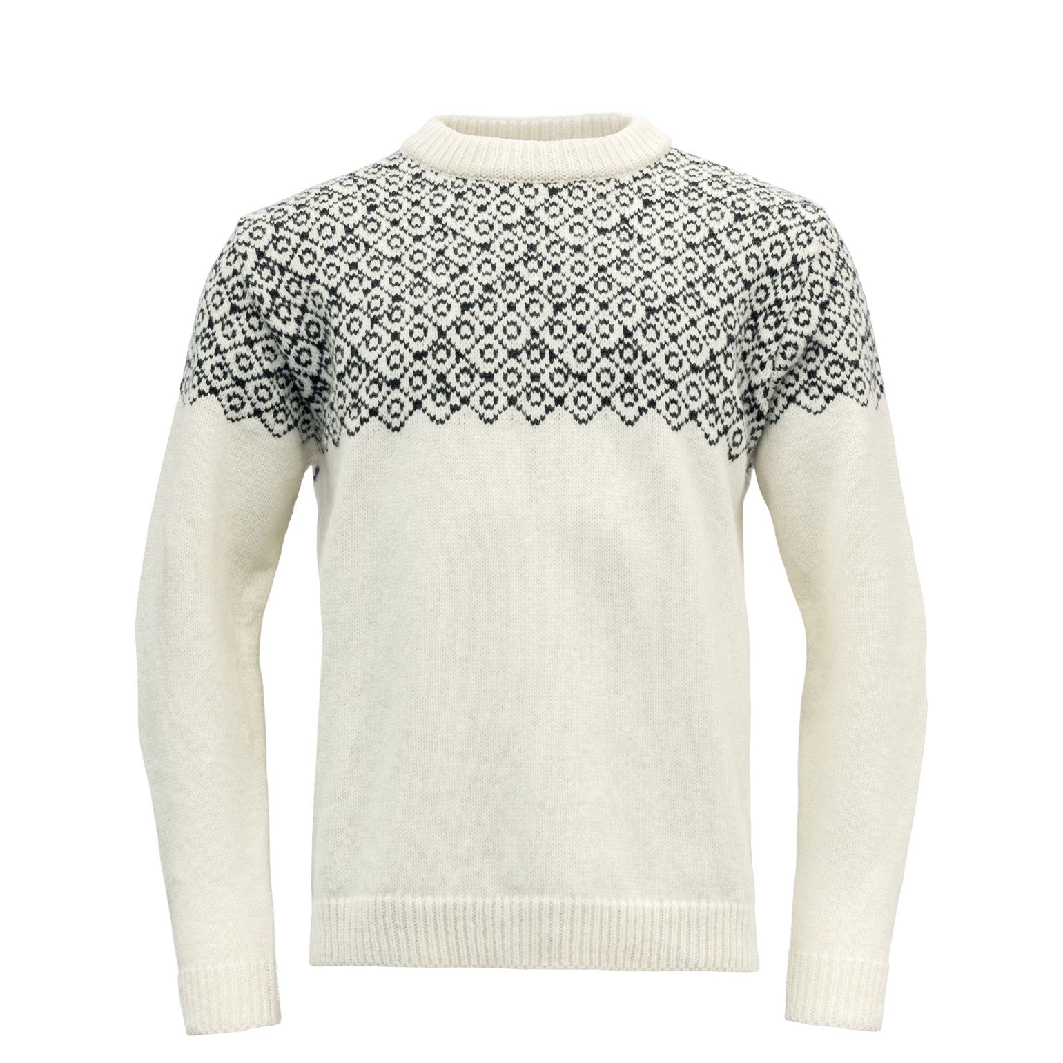 Devold Bjørnøya Sweater Crew Neck Offwhite/Ink