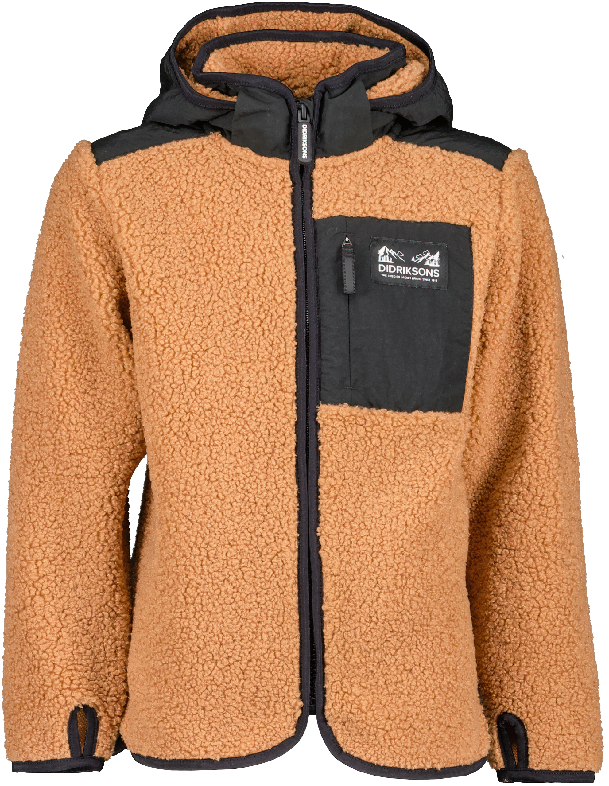 Didriksons Kids’ Exa Full Zip 2 Almond Brown