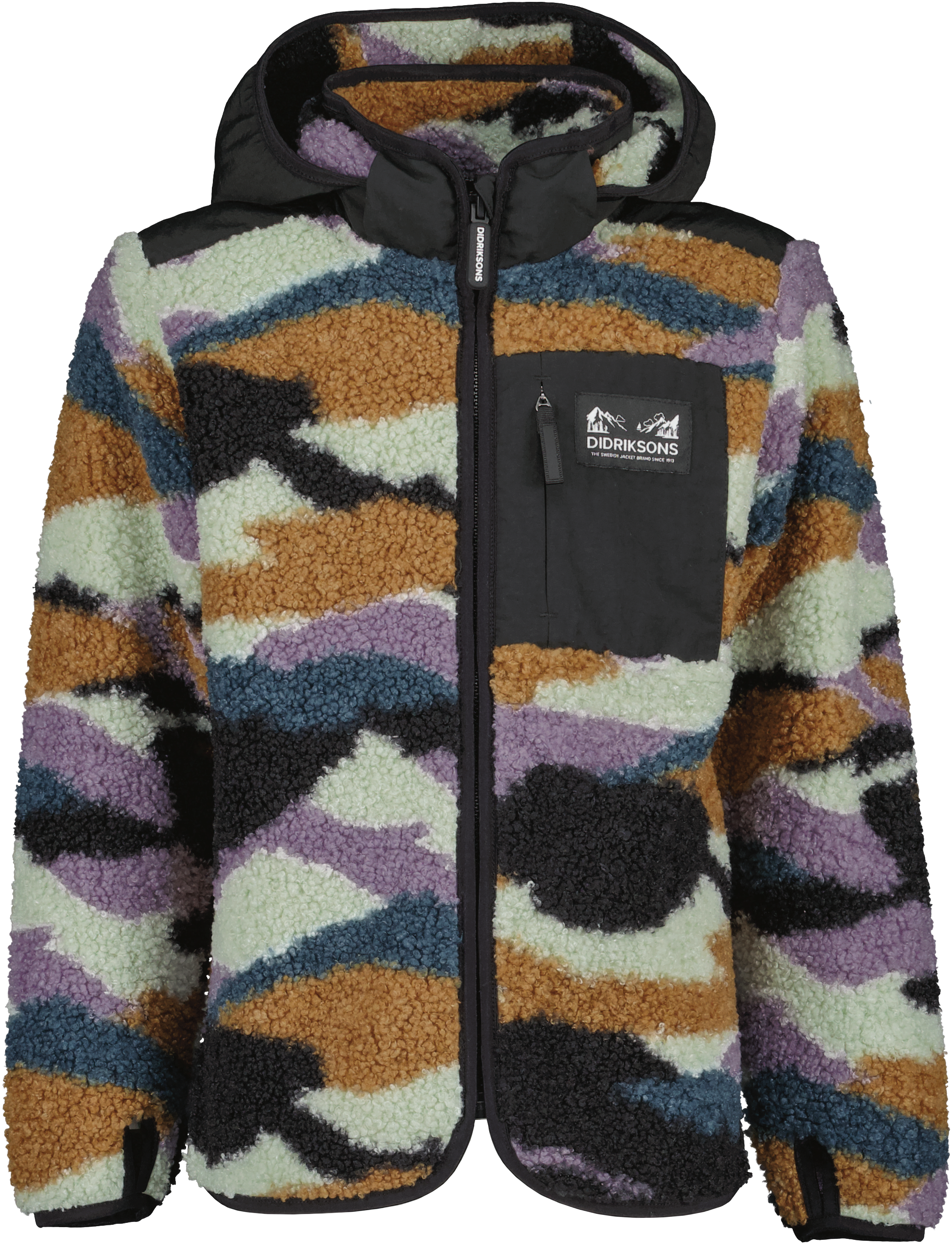 Didriksons Kids’ Exa Printed Full Zip 2 Mountain Flow