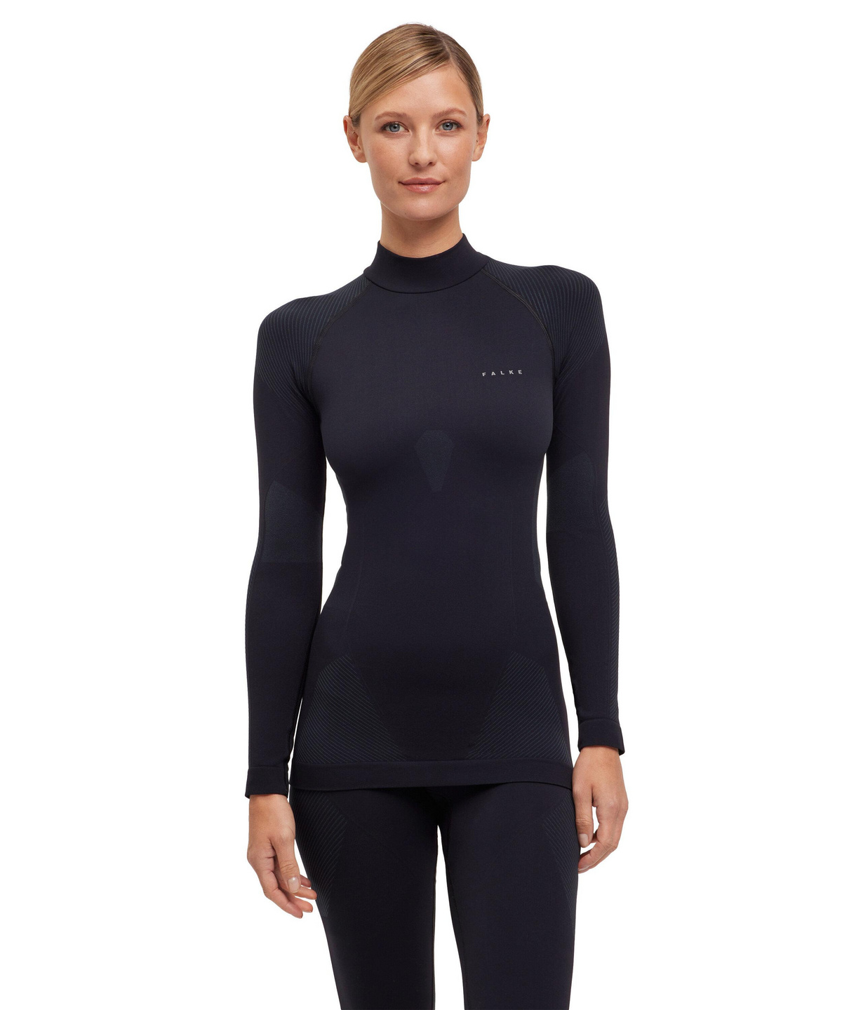 Falke Women Long Sleeve Shirt Turtle Warm Black