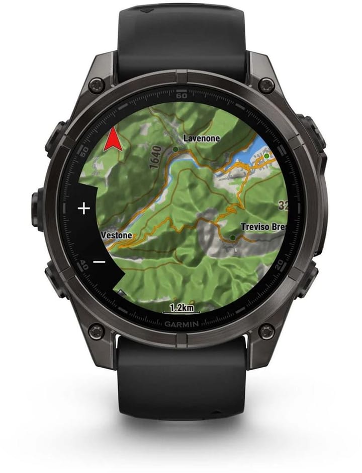 Garmin Fenix 8 Amoled 47mm, Sapphire Carbon Gray DLC Titanium - Black/Pebble Grey Silicone Strap Garmin