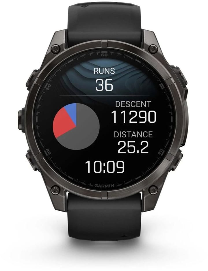 Garmin Fenix 8 Amoled 47mm, Sapphire Carbon Gray DLC Titanium - Black/Pebble Grey Silicone Strap Garmin