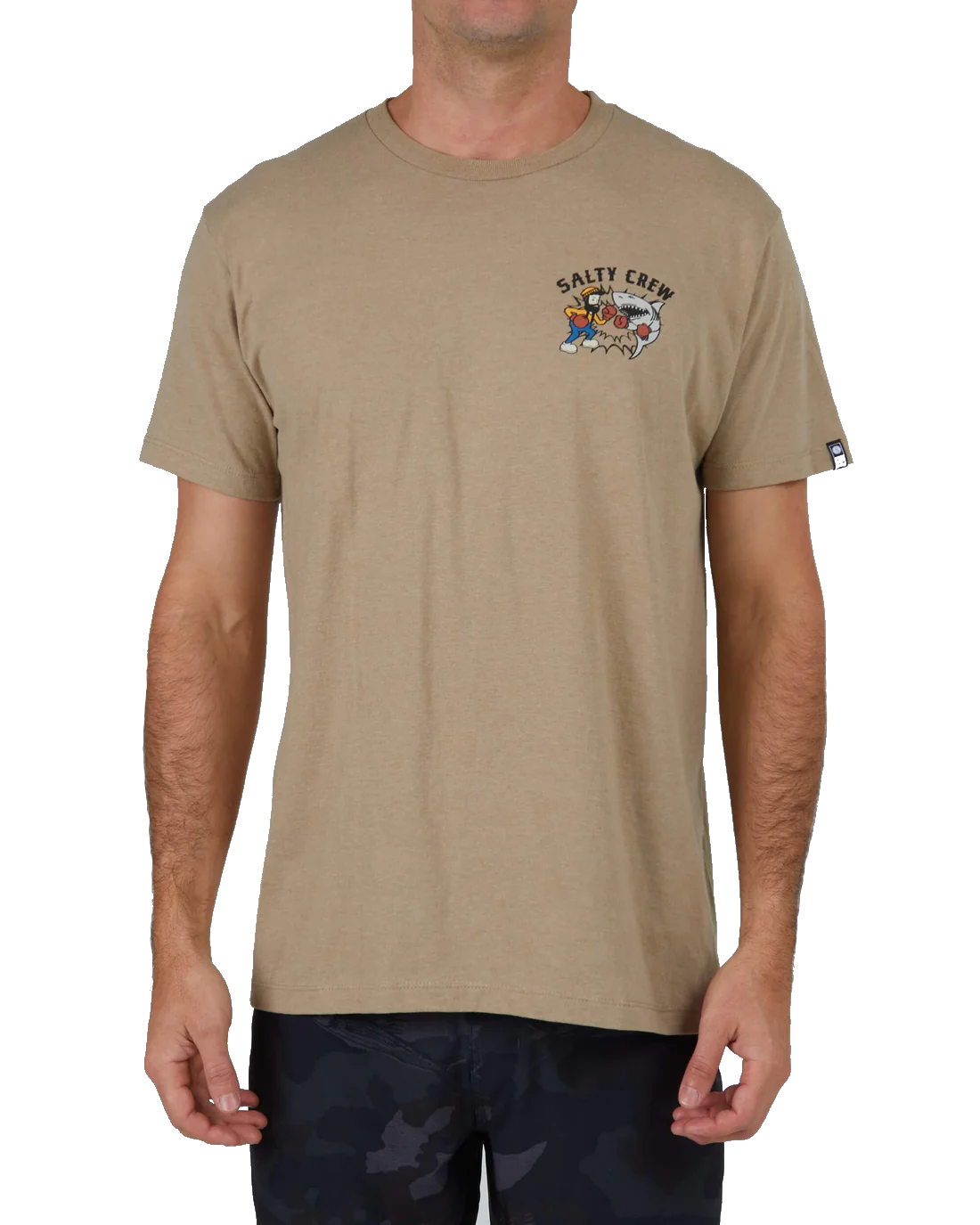 Salty Crew Men’s Fish Fight Standard S/S Tee Khaki Heather