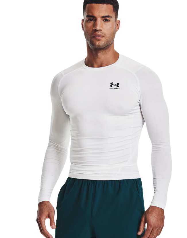 Under Armour Men’s UA HG Armour Comp Long Sleeve White