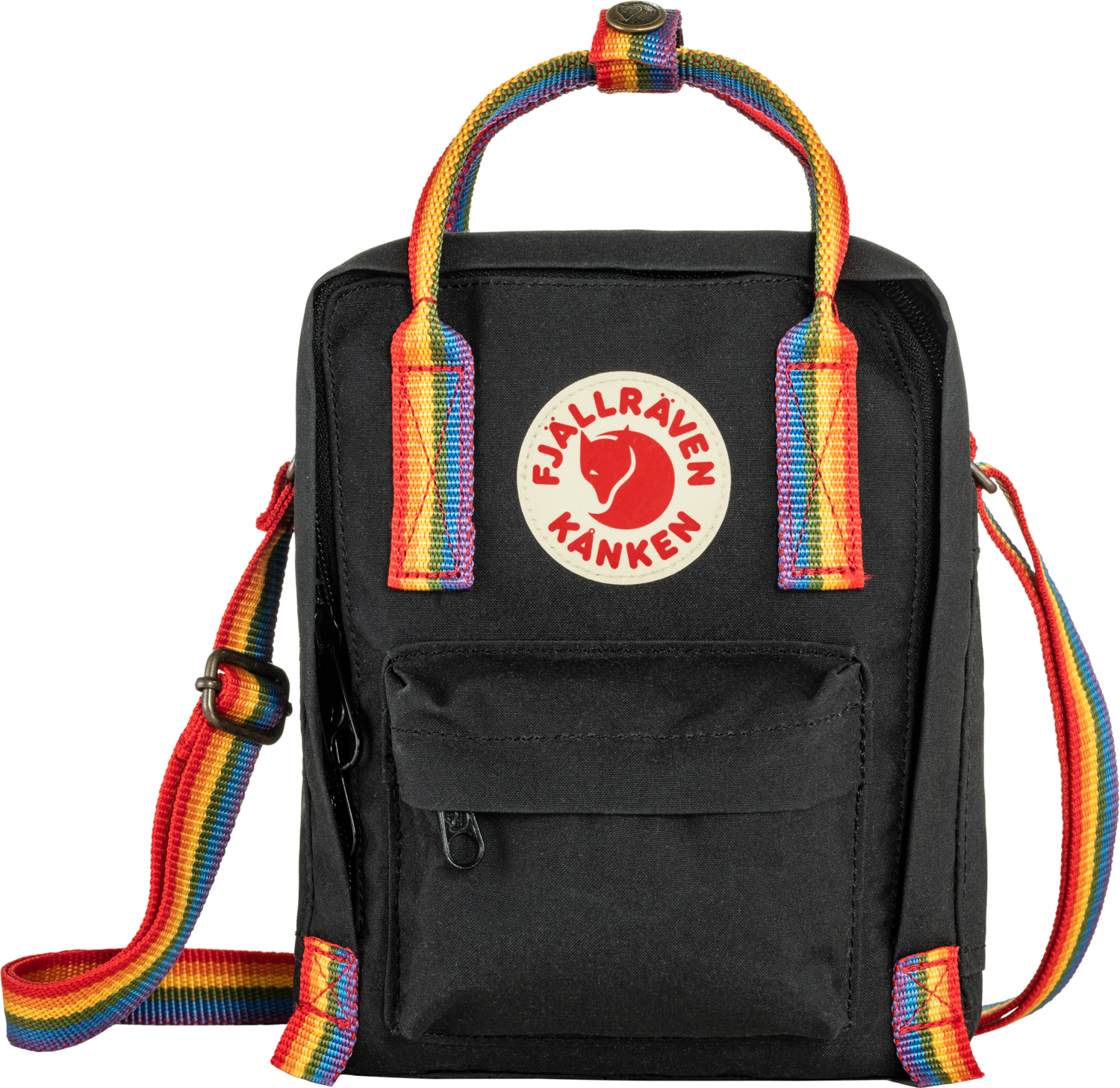 Fjällräven Kånken Rainbow Sling Black/Rainbow Pattern