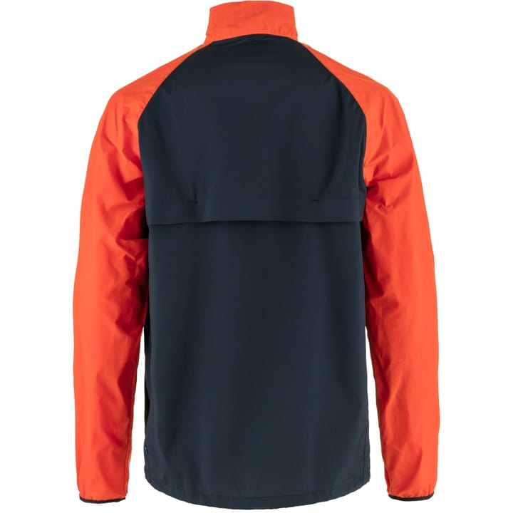 Fjällräven Men's HC Hybrid Wind Jacket Dark Navy-Flame Orange Fjällräven