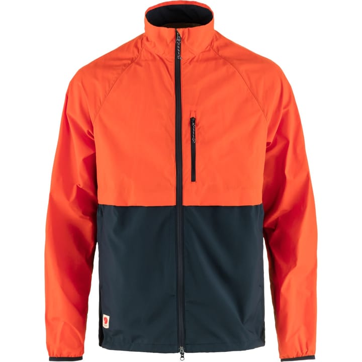 Fjällräven Men's HC Hybrid Wind Jacket Dark Navy-Flame Orange Fjällräven