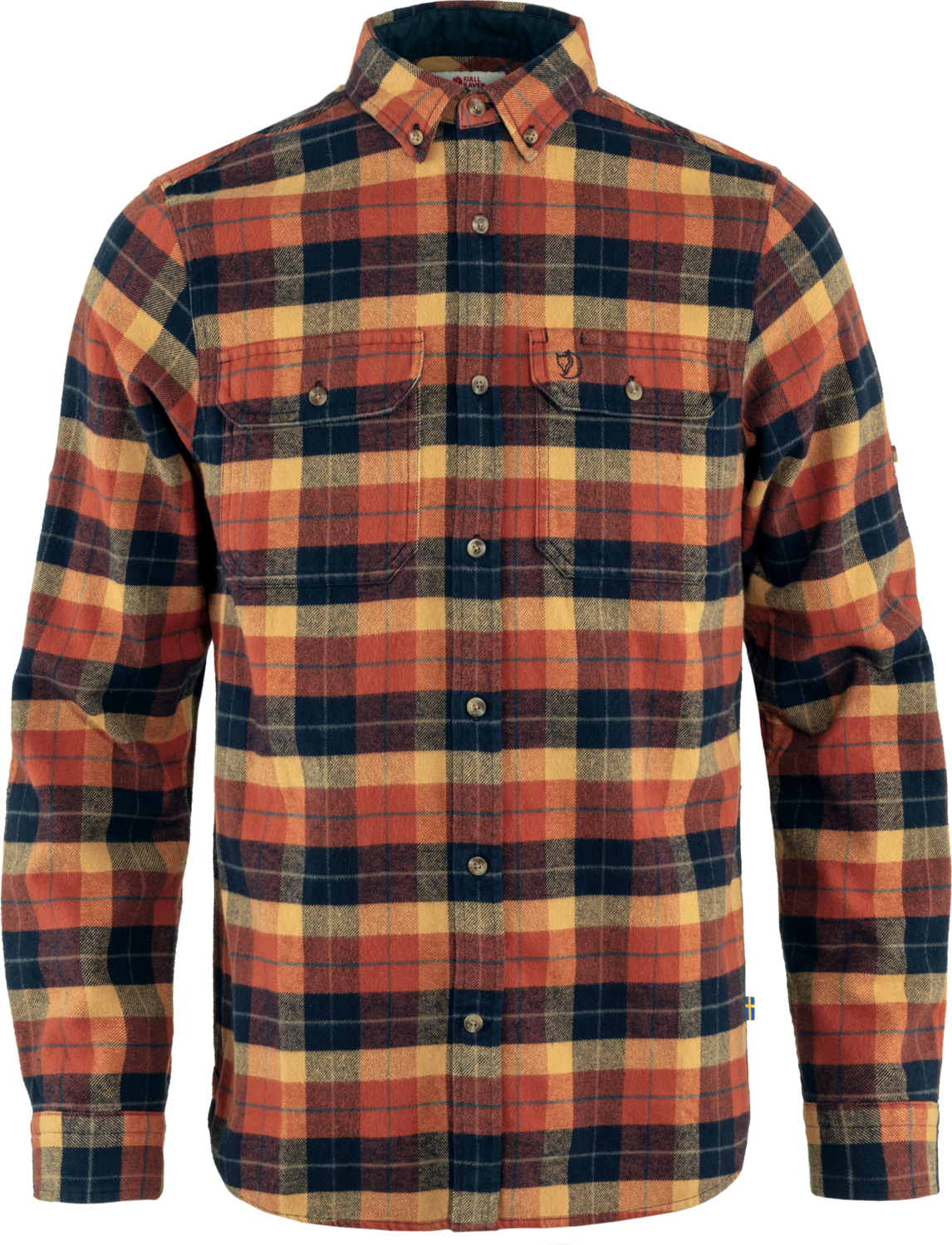 Fjällräven Men’s Singi Heavy Flannel Shirt Autumn Leaf-Dark Navy